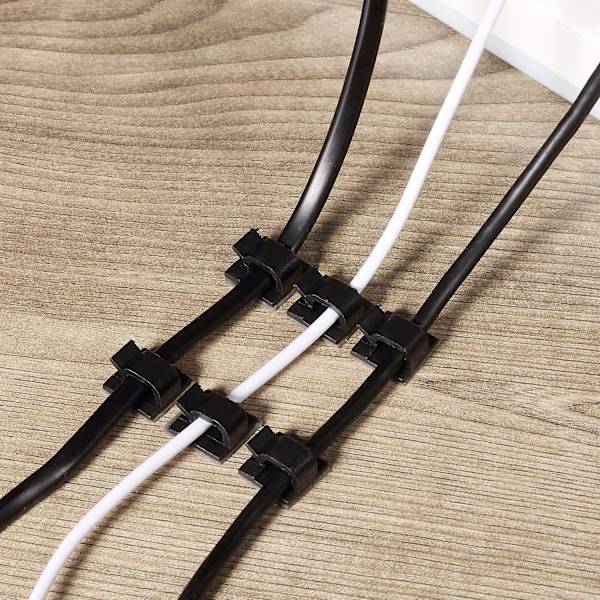 100 stk Mini Utendørs Kabelklips med Limtape Lys Klips Dekor Klips Selvklebende Henger Wire Holder for Jul og Fe Lys