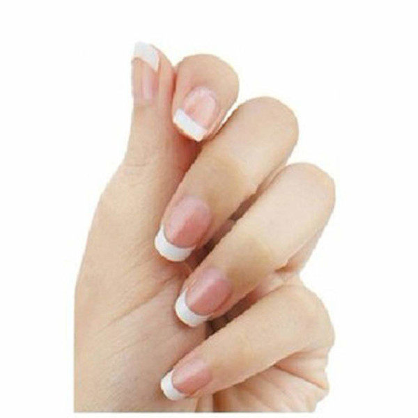100 st falska nagelspetsar vita franska månformade leende falska nagelspetsar korta konstgjorda akryl falska naglar nageldekoration