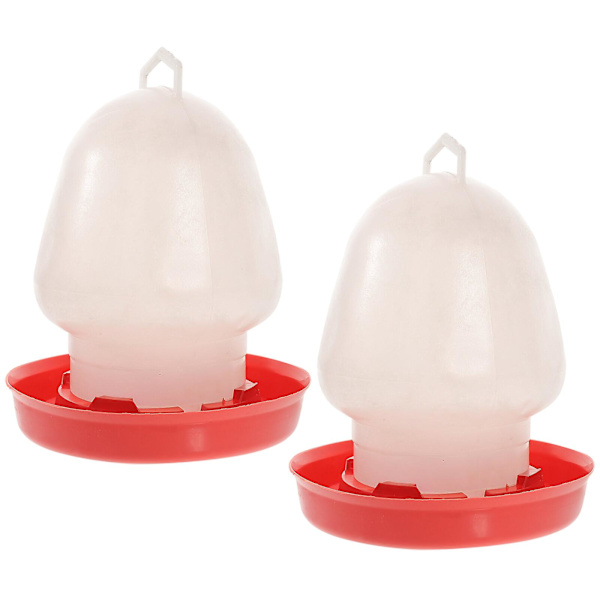 2 st Tjocka Plastfågelautomatiska Vattenbehållare Hushållsfågel Dricksvattenmatningsdispenser För White 23.5x20CM
