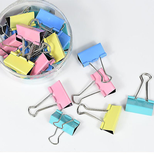 24 Farvede Lange Haleklemmer Metal Bill Klemmer Multi Specifikation Sort Dovetail Klemmer Kontor Kjole Bindende Klemme