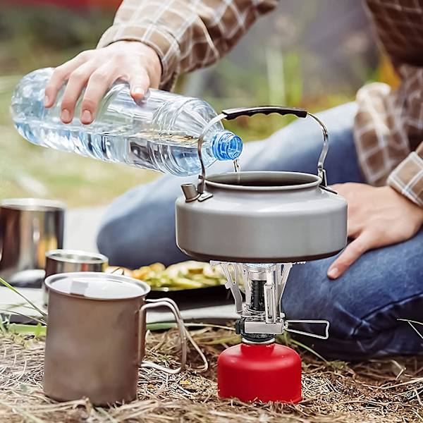 Bærbar brennbar komfyr for utendørs bruk, sammenleggbar, kompakt, gassbrenner, campingkomfyr, turkomfyr, piknikgrill, tankkomfyr, ovn, mini