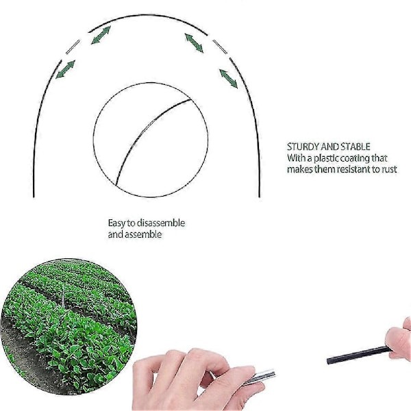 RY-2,5x6m Växthusbåge Set Trädgård Insektsnät Set För Växter Frukt Blomma Fågel Djur Skyddsnät