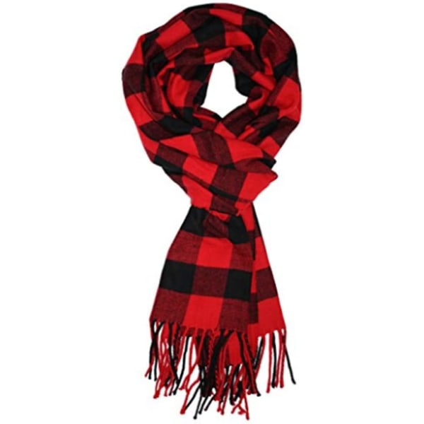 Vinter Blød Matchende Sjal Britisk Tartan Sjal Sort Og Grå Lille Tartan Sort Rød Black Red