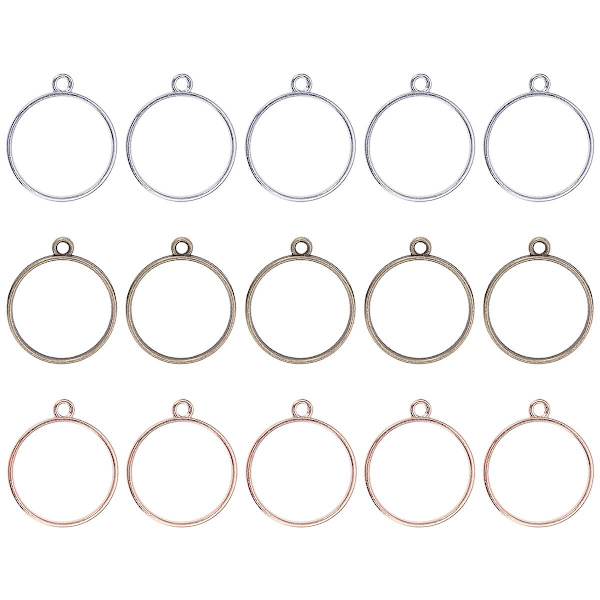 30 kpl riipuksia kaulakoruihin, riipuksen asetus, tyhjä riipuksen kehys, ympyrämalli, bezel-koristeet, DIY M