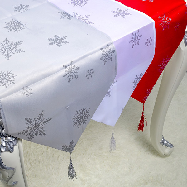 Glædelig Jul Snefnug Rød Bordløber Dekoration Køkken Bordløbere til Hjem Kaffe Køkken Spisestue Bord 14x79 tommer 35cm*200cm