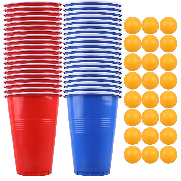 Turnauspaketti Pong-lautapeli Juomat Kupi Pong-peli Tennispalloja Kupit Peli Beer Pong -setti M