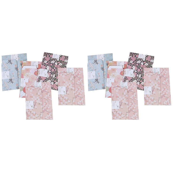135 st / 5 set A5 Kuvert med blommönster Brevpapper Anteckningspapper Skrivpapper Kontorsmaterial 90 pcs 21X14.3CM