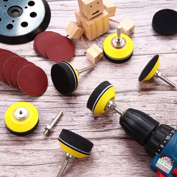 2 tommer Roll Lock slibeskiver med 1/4 tomme skaft skum bufferpude, 5 pak slibepuder til boremaskine, universel pasform