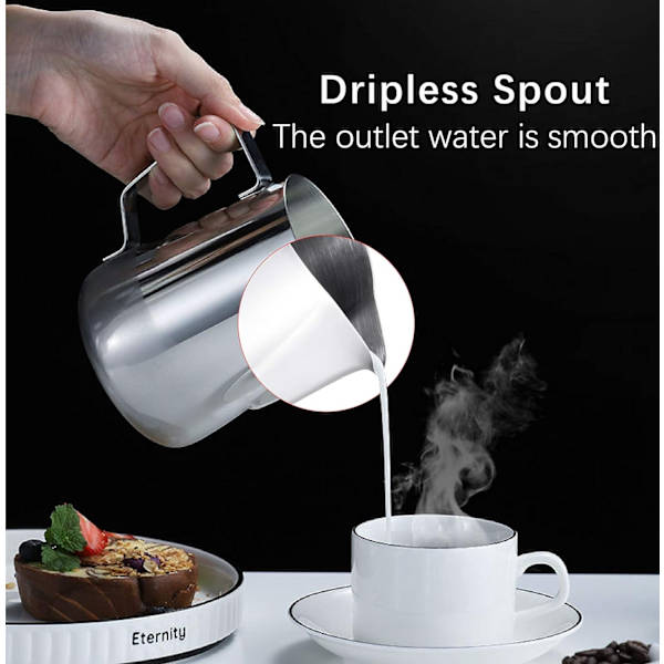 Mjölkskummare för kaffeskumproduktion - lämplig för Espresso - latte art chaika Buccino varm choklad - rostfritt stål