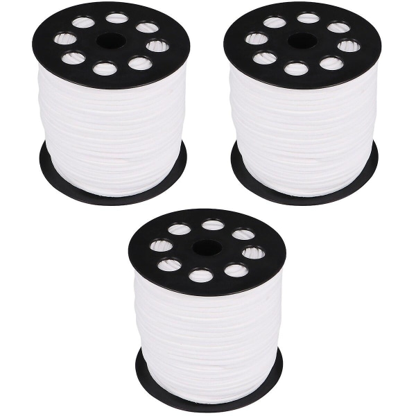 3 Rullar 2,6 mm Konstläder Snören DIY Stickning Smycken Tillbehör Konstmocka Pärlstråd För DIY 3 Rolls 9X9X8.5CM