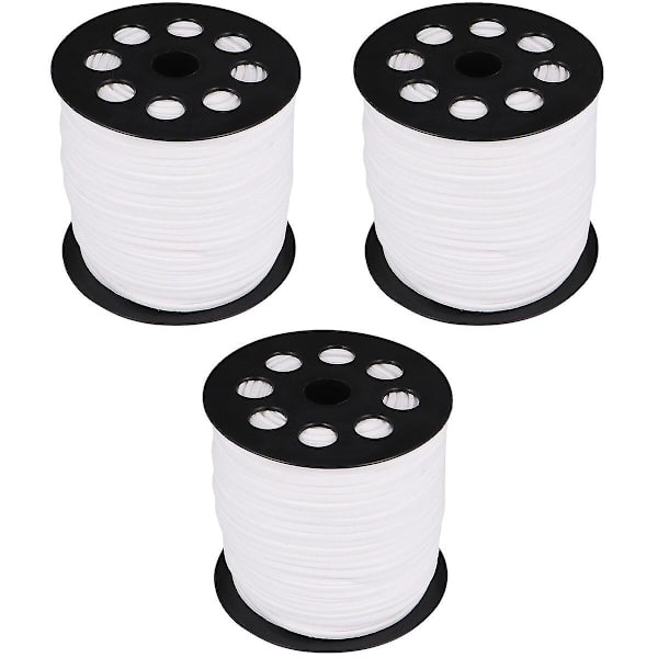 3 Ruller 2,6 mm Kunstlæder Snore DIY Strik Smykker Tilbehør Kunstlæder Suede Perletråd Til DIY 3 Rolls 9X9X8.5CM