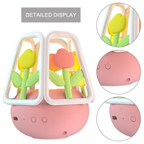 Tulip lille natlampe fem-lys farve USB opladningslampe til børns soveværelse