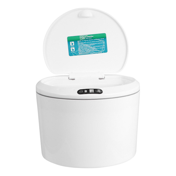 Intelligent Sensor Bil Affaldsspand Plastik Affaldsbeholder Skraldespand Hvid 18X18CM White 18X18CM