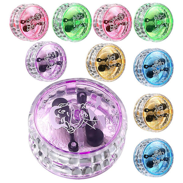 10 stk LED Yo-yo Legetøj Lys Op Yo-yo Responsiv Bold Legetøj Sjov Underholdende Legetøj (tilfældig Farve)Tilfældig Farve5X5X3CM Random Color 5X5X3CM
