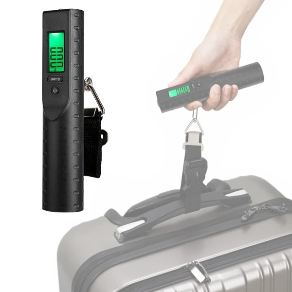 Reisebagasjevekt, bærbar digital vekt for hengende koffert, USB oppladbar, med 3000 MAH mobil strømforsyning, funksjon