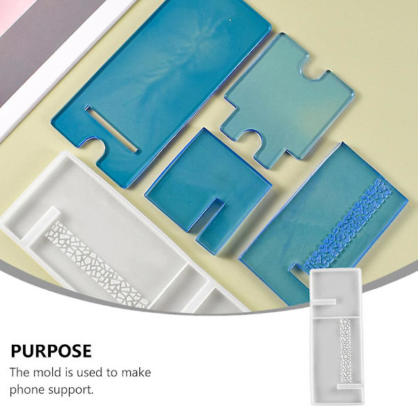 1 stk Mobiltelefonholder Form Silikon Mobiltelefon Stativ Krystal Epoxy Form Hvid 23X9CM White 23X9CM