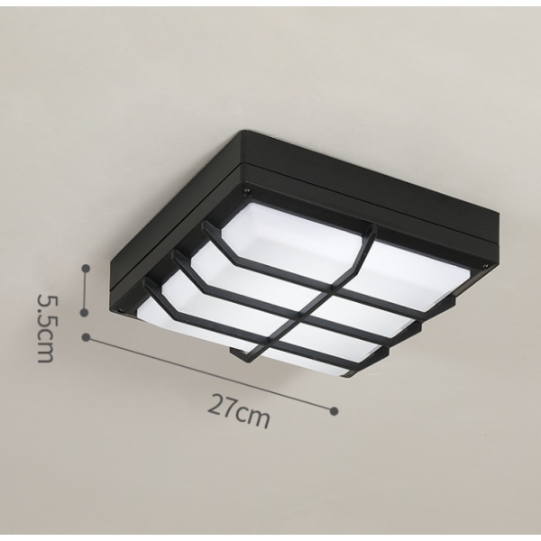 Vanntett LED-taklys, LED-taklampe IP65 for stue, bad, kontor, utendørsveranda og mer (18w + hvitt lys E)