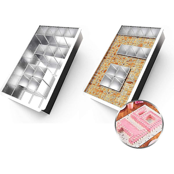 Aluminium Bageforme/Kageform Justerbar Non-stick Kompatibel med Store Bogstaver Alfabet Tal DIY Bageforme Sæt Kageudstikkere Bryllup Fødselsdag