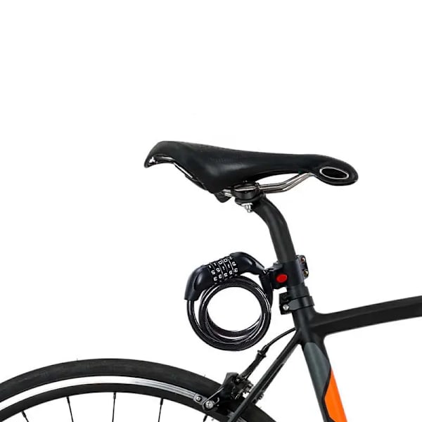 Cykelkabellås, Cykellåse Kabel 4 Fod Spiral Sikker Nulstillelig Kombinationscykellås med Monteringsskinne