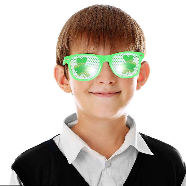 Grön Shamrock-tryckt Glas i Plast för Kostymfest för Män och Kvinnor