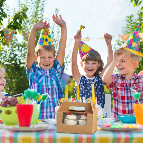 40 st 2-hållare Cupcakesaskar Bärar med Fönsterinsats och Handtag, Festförpackning Cupcake Muffin C