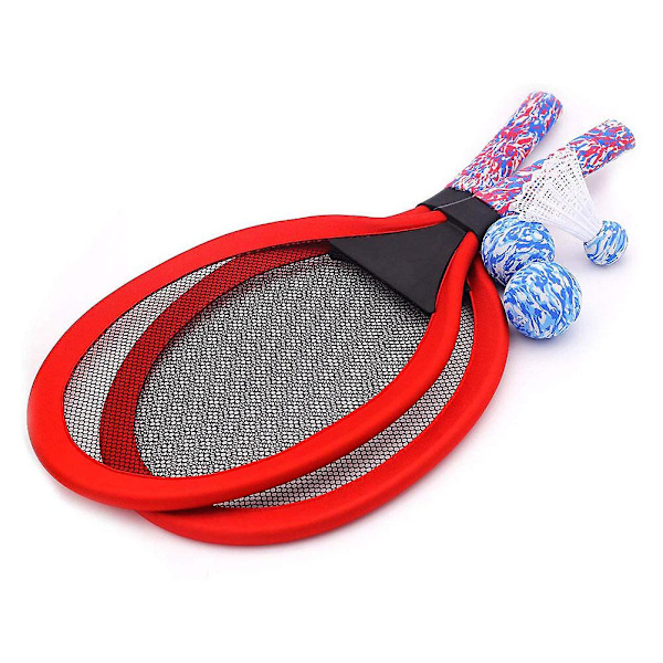 1 Pari Lapsia Varten Tennis- ja Sulkapallomailaa, Lasten Sulkapallopeli Vanhemman ja Lapsen Välinen Kasvatuspeli Tarvikkeet F Red 54*27.5cm