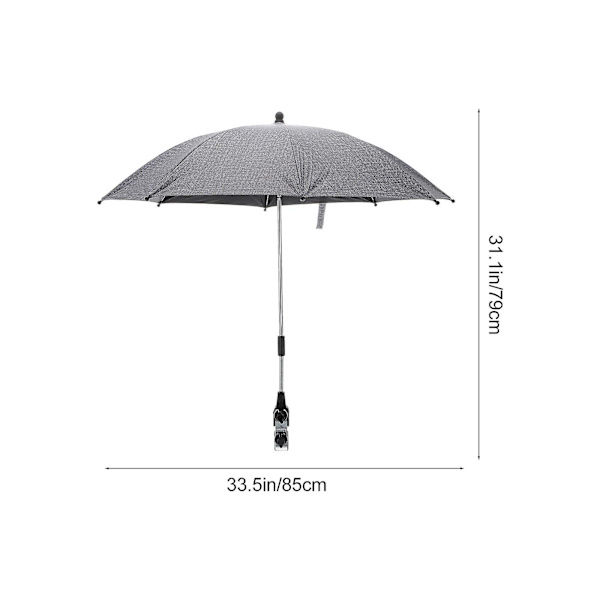 Solskydd för barnvagn, paraplyklämma - solskyddsparaply, barnvagnsparaply, solskydd för barnstol på stranden Grey 79x85x80cm