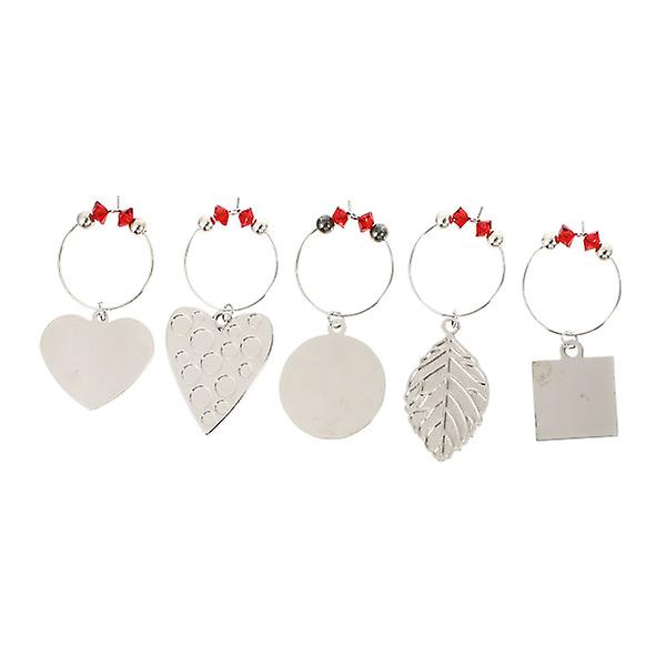 5 stk. Vinglasringe Identifikationsmærker Unikke Glasmarkører (assorterede farver) Assorterede farver 5,5X2,5X0,2CM Assorted Color 5.5X2.5X0.2CM