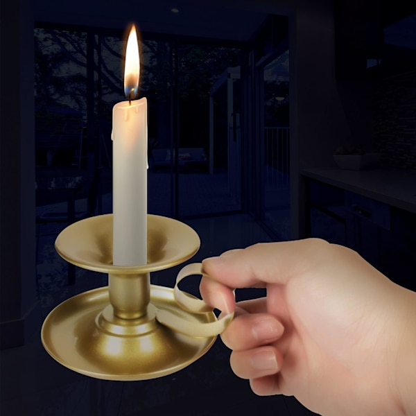 Konisk Ljusstake, Ljusstake Retro Järn Enkel Guld Ljusstakar Ljusstativ för Fest Bröllop Jul