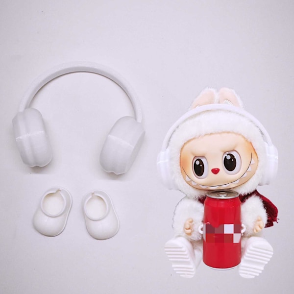 /RYI/Mini Labubu -nuken vaatteet kuulokkeet asusteet 15–17 cm:n Labubulle 10 cm:n puuvillanukelle kuulokemikrofoni kuulokesetti vaatelahja #6