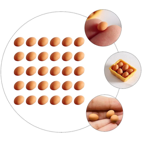 30 stk Miniatyr Egg Kjøkken Leketøy for Barn Late Som Leketøy Egg Miniatyrer Kjøkken Egg Håndverk For Hjemmedekor 0,83x0,55cm 0.83x0.55cm