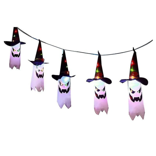 Halloween-koristeet, 11,5 jalkaa värikkäät Led Ghost -halloween-valot, pelottava Halloween-sisustus