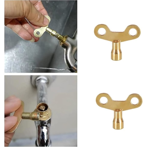Kylarnycklar i mässing Kylare Air Bleed Key Ventilationsluftventilnyckel för skruvluftventilnyckel (10st, kopparfärg)