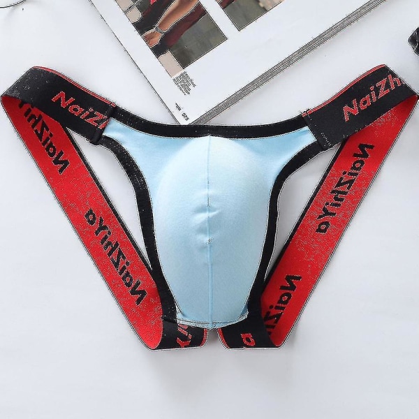 Män Jock Strap Underkläder Kalsonger Underbyxor T-backs 2XLLjusblå 2XL Light Blue