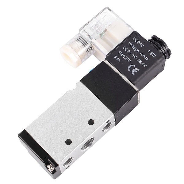 Solenoid DC24V Enkelt Spol Pilotstyret Elektrisk 2 Positioner 5 Vejs Sort 12X6.6X2.2CM Black 12X6.6X2.2CM