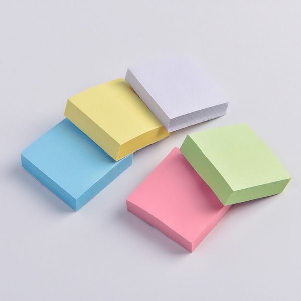 (5-pack) Sticky Notes 38mm*38MM Färgglada Superklibbiga Memoblock, Starkt Lim, 100 Ark/block
