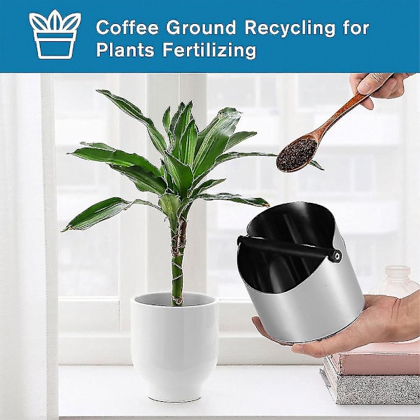 1l Kaffeknockbox i Rostfritt Stål, Halksäker Kaffegrundbehållare