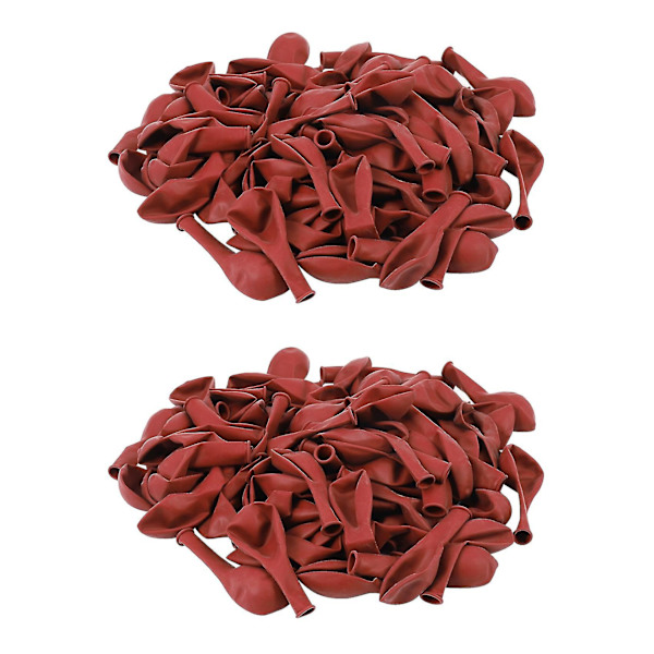 200 st Ruby Röda Ballonger Nya Glansiga Metall Pärl Latex Ballonger Krom Metalliska Färger Luftballonger W