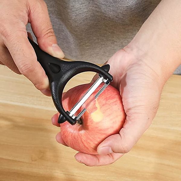 Kartoffelskrællere med drejefunktion, grøntsagsskrællere i rustfrit stål, multifunktionelle frugtskrællere til køkkenet til grøntsager og frugter (4 stk., B