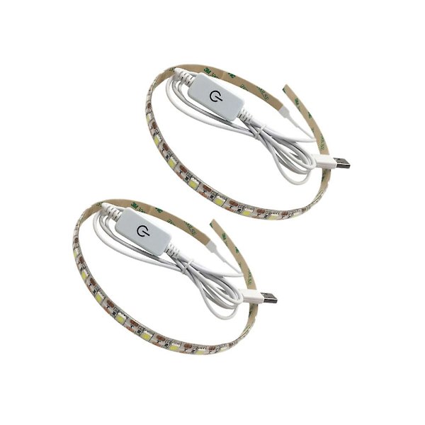 2 stk LED Lysbånd Symaskine Bånd Lys 5050 Bånd Lys Symaskine LED Lys LED Stri White 30*1CM