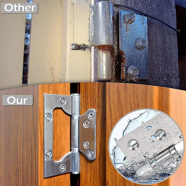 3 stk. Dørhengsler 100mm*36mm Rustfritt Stål Hengsler