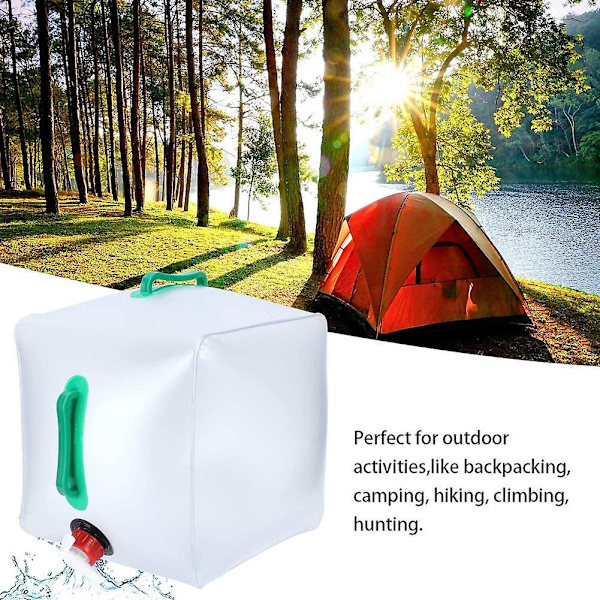 20l Vikbar Vattenpåse Fällbar Hink Behållare Camping Bärbar Vattenbehållare Bärar Vattenkruka För Utomhus Grillning Resa, Löpning Vandring Camping