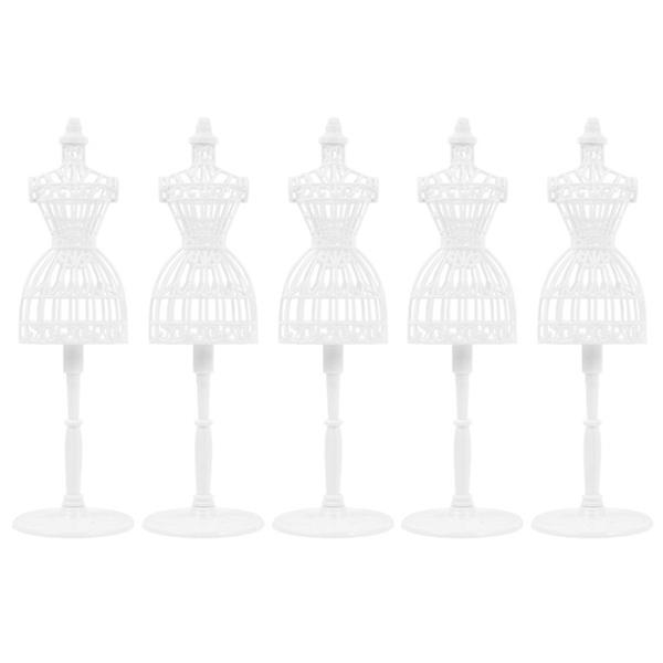 5 st Action Figure Tillbehör Liten Mannequin Stativ Mini Klädvisning Stativ Dockkläder Displ White 21x6.3cm