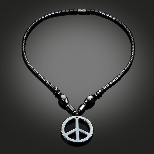 Peace Anti-war Peace Pendant, Mode Trendigt Människor All match Simple Pendant Svart magnet Halsband