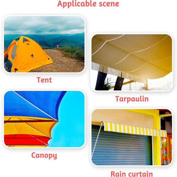 RY-6 stk gummistropper med spiralkroge til telte, presenninger, PVC-bannere, pavilloner, trampoliner, solsejl