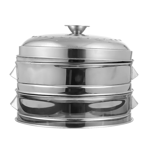 1 Setti 26cm Keittiöhöyrytin Ruostumattomasta Teräksestä Ruokahöyrytin Kansi, Hopea 26x26x22cm Silver 26x26x22cm