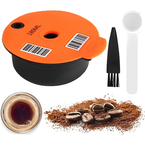 180 ml kaffepuder, genanvendeligt kaffefilter, genopfyldelige kaffekapsler til Bosch S kompatibel med Tassimo-maskiner