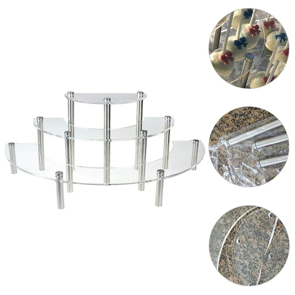 Bryllupskake Stativ Lagdelt Cupcake Stativ Godteri Gave Display Stativ Cupcake Servering Fat Kakeholder Stativ Transparent 39.5X15.75X12CM Transparent 39.5X15.75X12CM