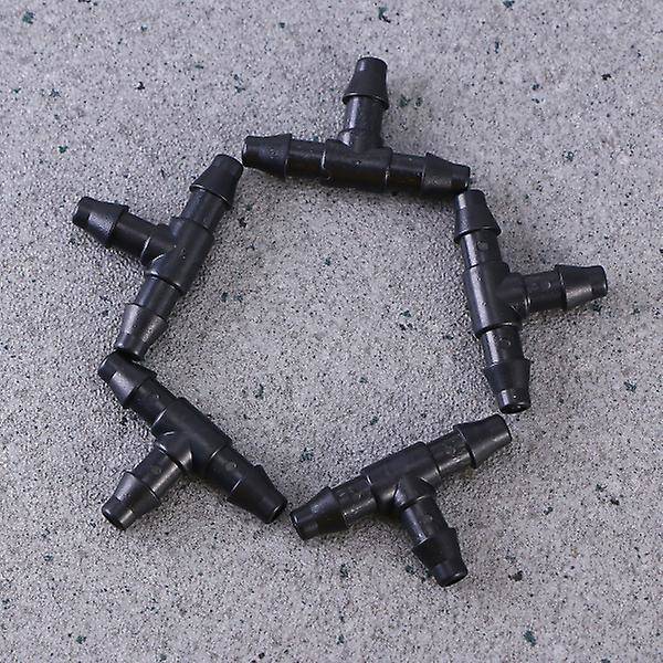 50 stk Dryppslanger Koblinger Vann Slange Adapter Pigg Koblinger Passer Slange Dysen T Koblinger Ga Black