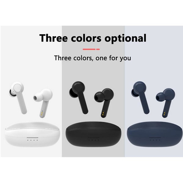 Bluetooth 5.0 Riktiga Trådlösa Hörlurar Med Laddningsfodral Tws Stereo Hörlurar Med Mic In-ear Hörlurar Headset För Sport Svart black